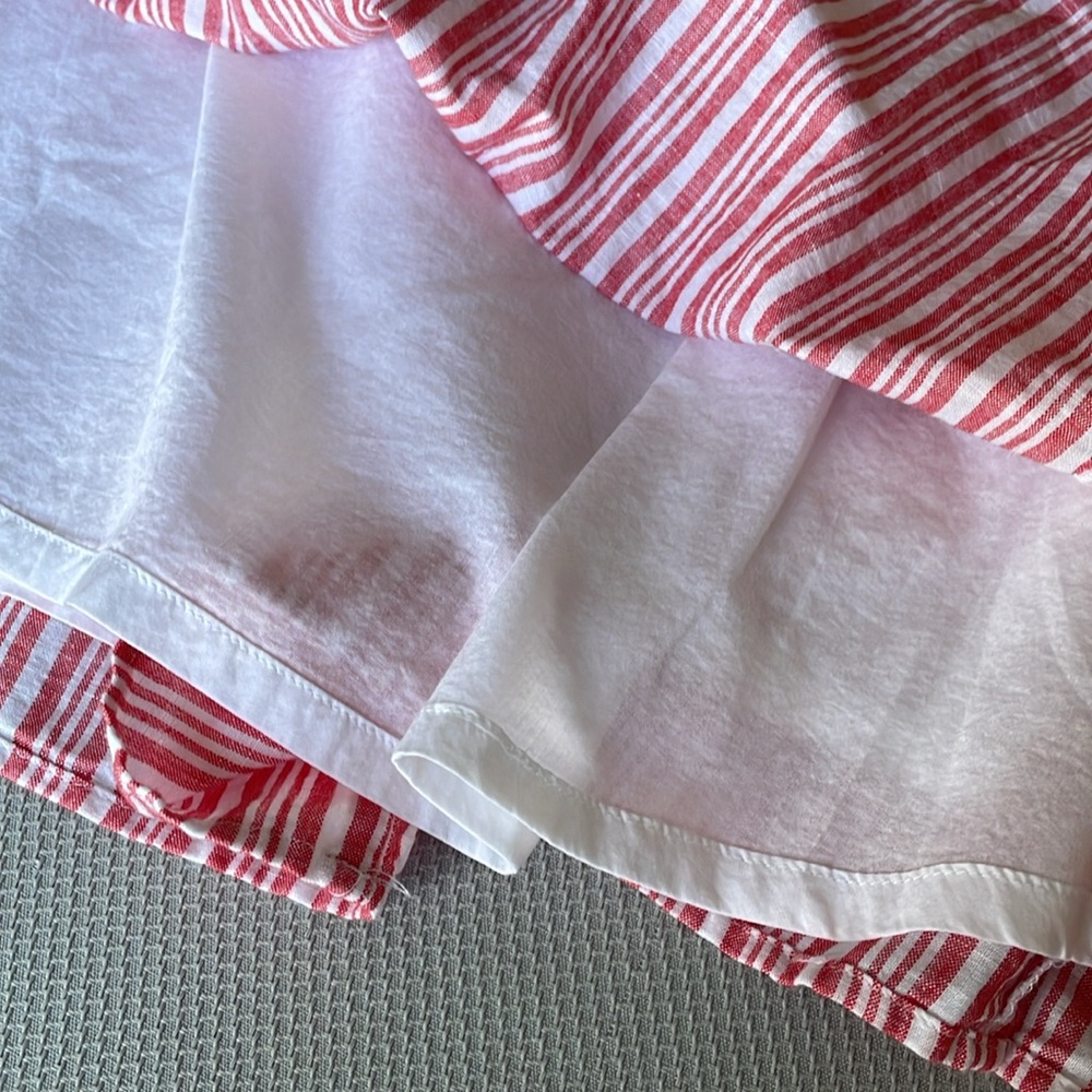 New Talbots Red & White Striped Linen Blend Maxi Skirt Size XL Petite - Picture 8 of 9